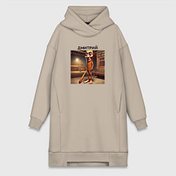 Женское худи-платье Дерево Дмитрий, цвет: миндальный