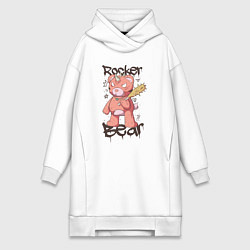 Женская толстовка-платье Медведь рокер