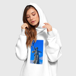 Женское худи-платье Родина мать статуя, цвет: белый — фото 2