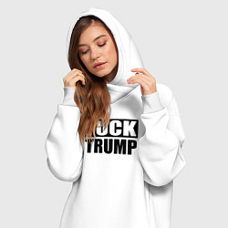 Женское худи-платье Trump fuck, цвет: белый — фото 2