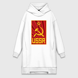 Женское худи-платье USSR style, цвет: белый