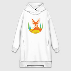 Женское худи-платье Forest fox, цвет: белый