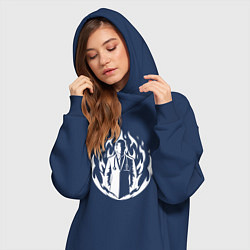 Женское худи-платье Огненный доктор, цвет: тёмно-синий — фото 2