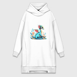 Женская толстовка-платье Бирюзовый дракон