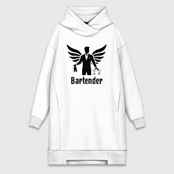 Женское худи-платье Бармен с крыльями, цвет: белый