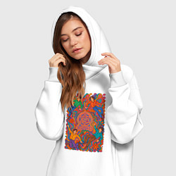 Женское худи-платье Astro психоделический рисунок, цвет: белый — фото 2