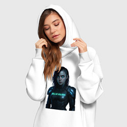 Женское худи-платье Билли Айлиш в космическом костюме, цвет: белый — фото 2