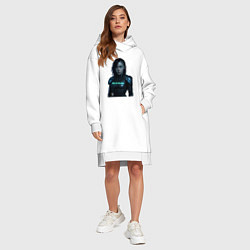 Женское худи-платье Билли Айлиш в космическом костюме, цвет: белый — фото 2