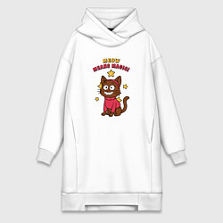 Женское худи-платье Meow means magic, цвет: белый