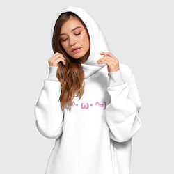 Женское худи-платье Милые, японские смайлы, цвет: белый — фото 2
