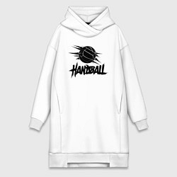 Женское худи-платье Динамичный гандбол, цвет: белый
