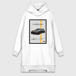 Женское худи-платье Плакат Audi RS6 Mansory, цвет: белый