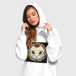 Женское худи-платье Радужный Дандадан, цвет: белый — фото 2