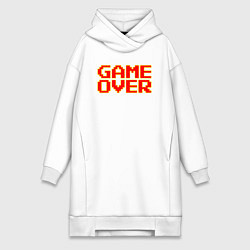 Женское худи-платье Конец игры 8 бит, цвет: белый