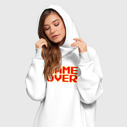Женское худи-платье Конец игры 8 бит, цвет: белый — фото 2