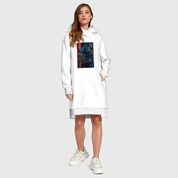 Женское худи-платье Дракон на Колесах, цвет: белый — фото 2