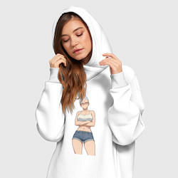 Женское худи-платье Dandadan Seiko, цвет: белый — фото 2