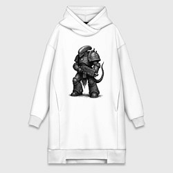 Женское худи-платье Ксеноморф с болтером, цвет: белый