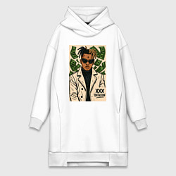 Женское худи-платье XXXTentacion и доллары, цвет: белый