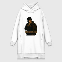 Женское худи-платье XXXTentacion c кулаком, цвет: белый