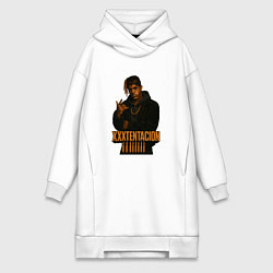 Женское худи-платье XXXTentacion gangsta, цвет: белый