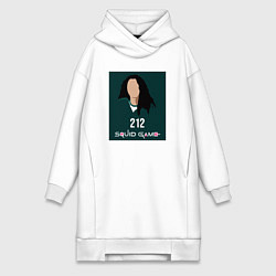 Женское худи-платье Squid game 212, цвет: белый