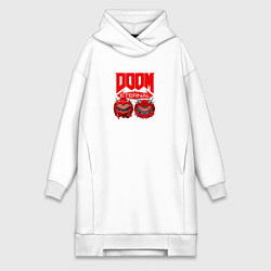 Женское худи-платье Doom кака демон, цвет: белый