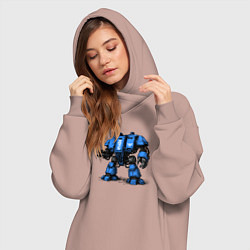 Женское худи-платье Боевая шагающая машина Дредноут, цвет: пыльно-розовый — фото 2