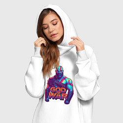 Женское худи-платье God of war Кратос, цвет: белый — фото 2