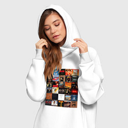 Женское худи-платье AC DC - обложки, цвет: белый — фото 2
