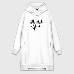 Женская толстовка-платье Очень странные дела параллельный мир