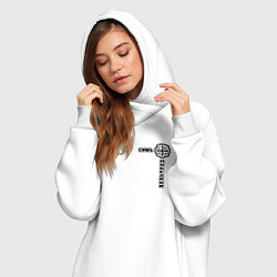 Женское худи-платье Симъ победиши узорный текст, цвет: белый — фото 2