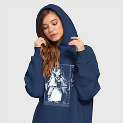 Женское худи-платье Фрирен - old poster, цвет: тёмно-синий — фото 2