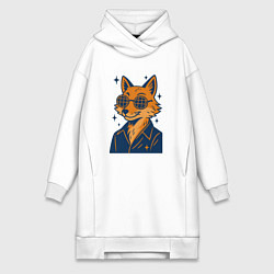 Женская толстовка-платье Лиса в очках