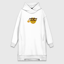 Женское худи-платье Смайл-ботан, цвет: белый