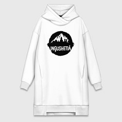 Женское худи-платье Ингушетия в стиле стрит-арт, цвет: белый