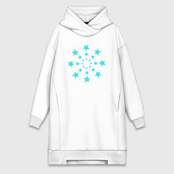 Женское худи-платье Вихрь звезд, цвет: белый
