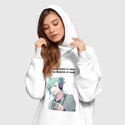 Женское худи-платье Мир придуман не нами аниме, цвет: белый — фото 2