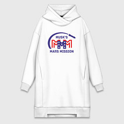 Женское худи-платье Миссия на Марс Маска, цвет: белый