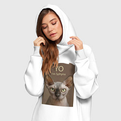 Женское худи-платье Yo - Im Sphynx, цвет: белый — фото 2