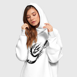 Женское худи-платье Динамичная клюшка, цвет: белый — фото 2