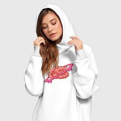 Женское худи-платье Saturn brain, цвет: белый — фото 2