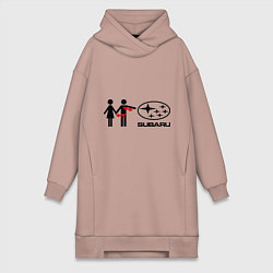Женская толстовка-платье I love subaru