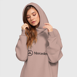 Женское худи-платье Mercedes Logo, цвет: пыльно-розовый — фото 2