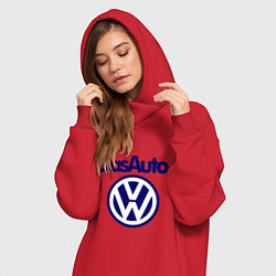 Женское худи-платье Volkswagen Das Auto, цвет: красный — фото 2