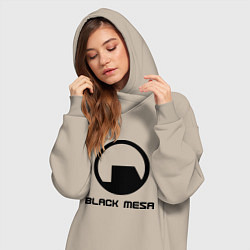 Женское худи-платье Black Mesa: Logo, цвет: миндальный — фото 2