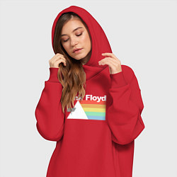 Женское худи-платье Pink Floyd, цвет: красный — фото 2