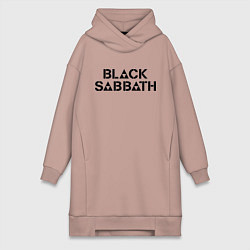 Женское худи-платье Black Sabbath, цвет: пыльно-розовый