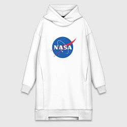 Женское худи-платье NASA: Logo, цвет: белый