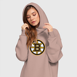 Женское худи-платье Boston Bruins, цвет: пыльно-розовый — фото 2